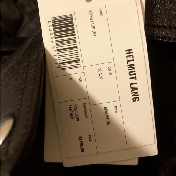 Brand New Helmut Lang Black Leather Biker Jacket Small - Picture 5 of 6